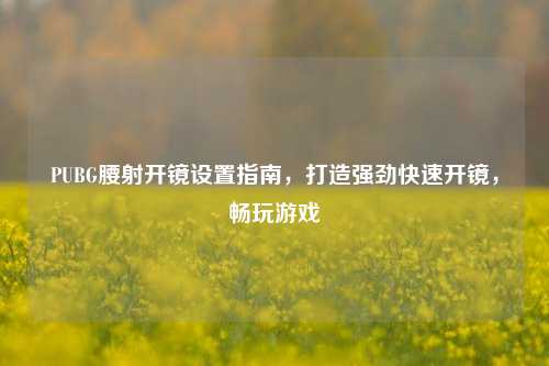 PUBG腰射开镜设置指南,打造强劲快速开镜,畅玩游戏