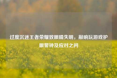 过度沉迷王者荣耀致眼睛失明,敲响玩游戏护眼警钟及应对之问