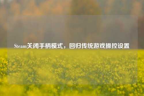 Steam关闭手柄模式,回归传统游戏操控设置