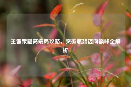 王者荣耀高端局攻略，突破瓶颈迈向巅峰全解析