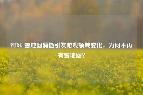 PUBG 雪地图消逝引发游戏领域变化,为何不再有雪地图?