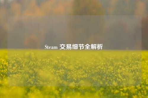 Steam 交易细节全解析