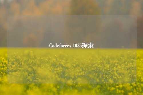 Codeforces 1035探索