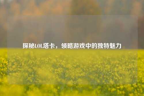 探秘LOL塔卡,领略游戏中的独特魅力