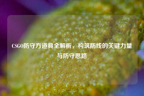 CSGO防守方道具全解析，构筑防线的关键力量与防守思路