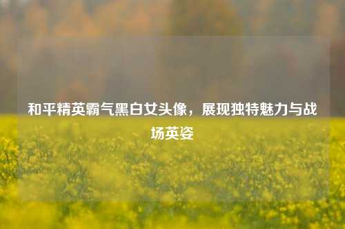 和平精英霸气黑白女头像,展现独特魅力与战场英姿
