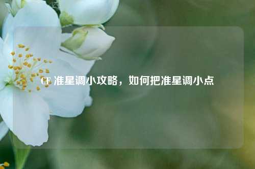 CF 准星调小攻略,如何把准星调小点