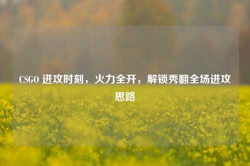 CSGO 进攻时刻,火力全开,解锁秀翻全场进攻思路
