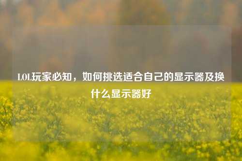 LOL玩家必知,如何挑选适合自己的显示器及换什么显示器好