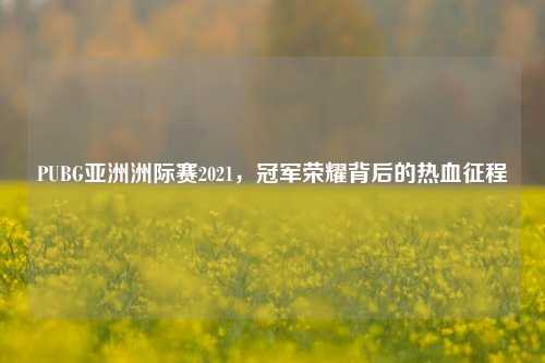 PUBG亚洲洲际赛2021，冠军荣耀背后的热血征程