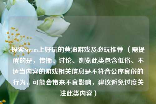 探索Steam上好玩的黄油游戏及必玩推荐 (需提醒的是,传播、讨论、浏览此类包含低俗、不适当内容的游戏相关信息是不符合公序良俗的行为,可能会带来不良影响,建议避免过度关注此类内容)