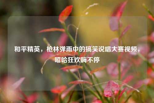 和平精英,枪林弹雨中的搞笑说唱大赛视频,嘻哈狂欢嗨不停