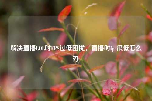 解决直播LOL时FPS过低困扰,直播时fps很低怎么办