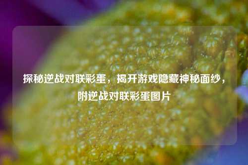 探秘逆战对联彩蛋,揭开游戏隐藏神秘面纱,附逆战对联彩蛋图片