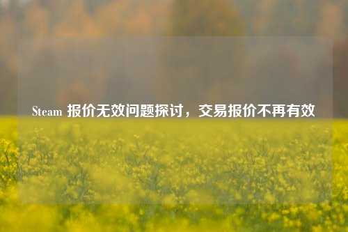 Steam 报价无效问题探讨,交易报价不再有效