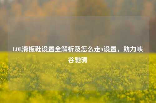 LOL滑板鞋设置全解析及怎么走A设置,助力峡谷驰骋