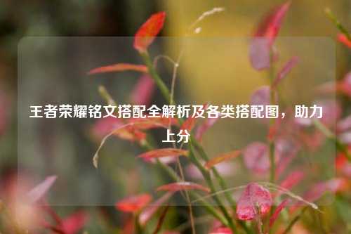 王者荣耀铭文搭配全解析及各类搭配图,助力上分