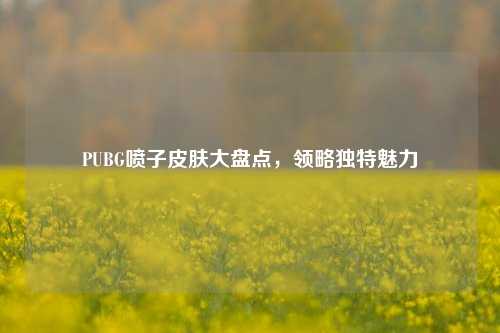 PUBG喷子皮肤大盘点，领略独特魅力