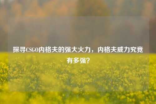 探寻CSGO内格夫的强大火力，内格夫威力究竟有多强？