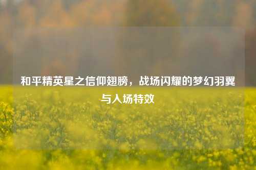 和平精英星之信仰翅膀，战场闪耀的梦幻羽翼与入场特效