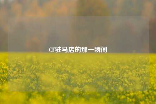 CF驻马店的那一瞬间