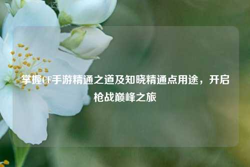 掌握CF手游精通之道及知晓精通点用途,开启枪战巅峰之旅