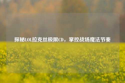 探秘LOL拉克丝极限CD,掌控战场魔法节奏