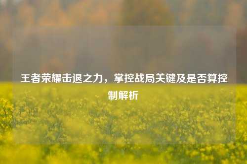 王者荣耀击退之力，掌控战局关键及是否算控制解析