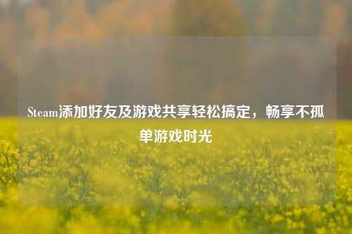 Steam添加好友及游戏共享轻松搞定，畅享不孤单游戏时光
