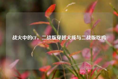 战火中的CF,二战版穿越火线与二战版吃鸡