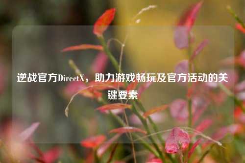 逆战官方DirectX,助力游戏畅玩及官方活动的关键要素