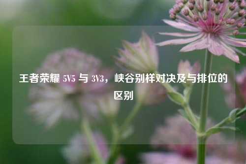 王者荣耀 5V5 与 3V3,峡谷别样对决及与排位的区别