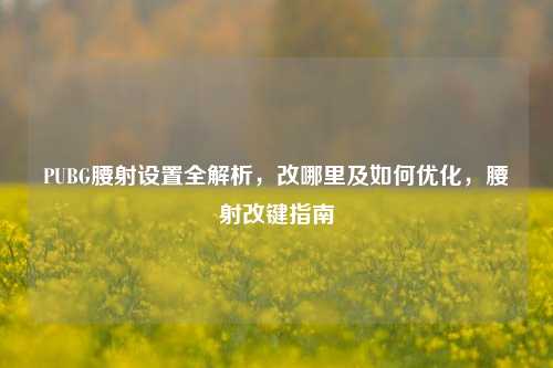 PUBG腰射设置全解析，改哪里及如何优化，腰射改键指南