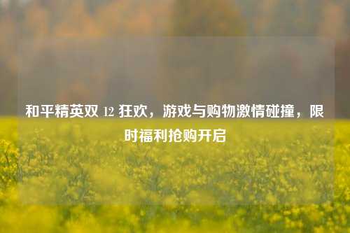 和平精英双 12 狂欢,游戏与购物激情碰撞,限时福利抢购开启