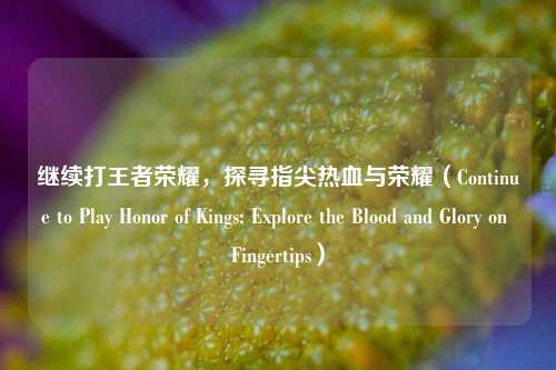 继续打王者荣耀,探寻指尖热血与荣耀(Continue to Play Honor of Kings: Explore the Blood and Glory on Fingertips)