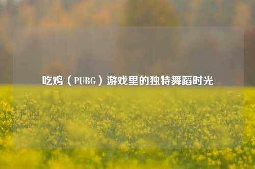 吃鸡（PUBG）游戏里的独特舞蹈时光