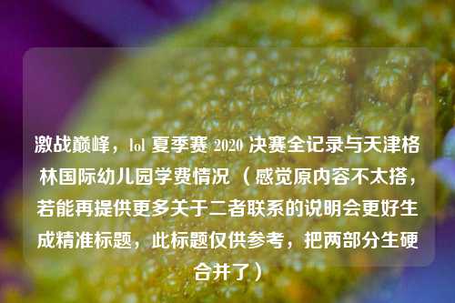 激战巅峰，lol 夏季赛 2020 决赛全记录与天津格林国际幼儿园学费情况 （感觉原内容不太搭，若能再提供更多关于二者联系的说明会更好生成精准标题，此标题仅供参考，把两部分生硬合并了）
