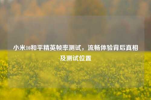 小米10和平精英帧率测试,流畅体验背后真相及测试位置