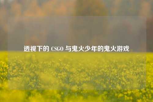 透视下的 CSGO 与鬼火少年的鬼火游戏