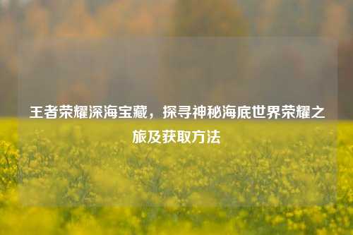 王者荣耀深海宝藏，探寻神秘海底世界荣耀之旅及获取方法