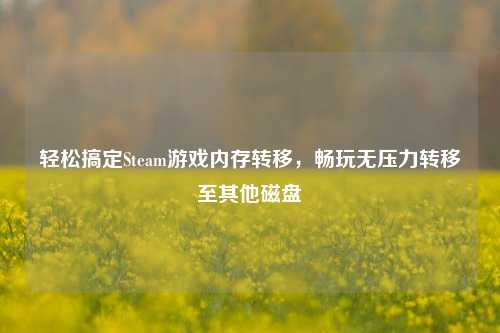 轻松搞定Steam游戏内存转移,畅玩无压力转移至其他磁盘