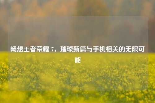 畅想王者荣耀 7,璀璨新篇与手机相关的无限可能