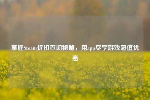 掌握Steam折扣查询秘籍，用app尽享游戏超值优惠
