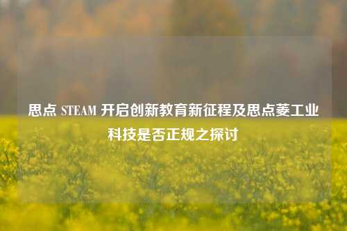 思点 STEAM 开启创新教育新征程及思点菱工业科技是否正规之探讨