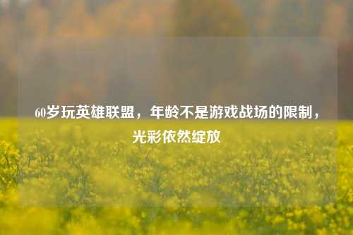 60岁玩英雄联盟，年龄不是游戏战场的限制，光彩依然绽放