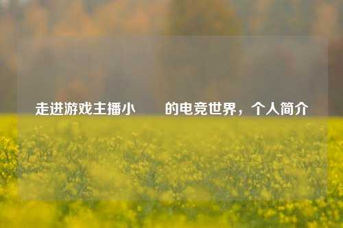 走进游戏主播小玥玥的电竞世界,个人简介