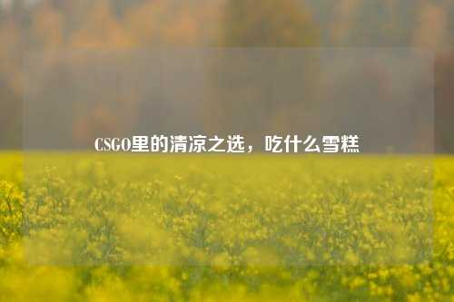 CSGO里的清凉之选，吃什么雪糕