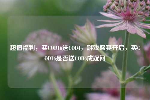 超值福利，买COD16送COD4，游戏盛宴开启，买COD16是否送COD6成疑问