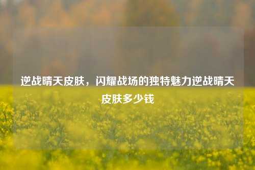 逆战晴天皮肤，闪耀战场的独特魅力逆战晴天皮肤多少钱