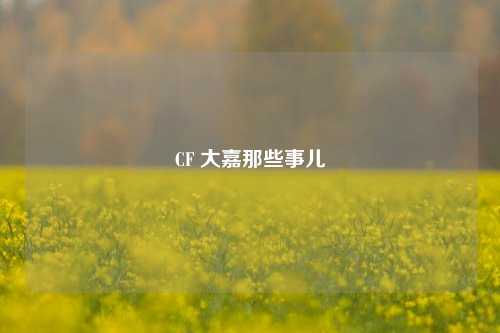 CF 大嘉那些事儿